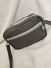 Kadın Gri Krinkıl Kumaş Suya Dayanıklı Askılı Çanta