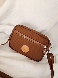 Kadın Taba Krinkıl Kumaş Suya Dayanıklı Askılı Çanta