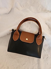 Deri siyah askılı çanta