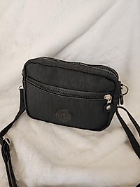 Kadın Siyah Krinkıl Kumaş Suya Dayanıklı Askılı Çanta