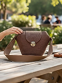 Kahverengi Çapraz Askılı Kadın Çanta