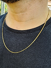 Erkek Spiral Bead Çelik Kolye Altın