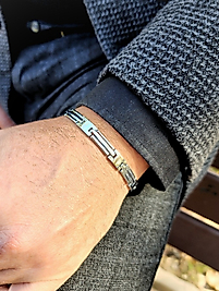 Erkek Çelik Bileklik Gümüş