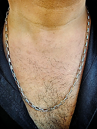 Erkek Chain Çelik Kolye Gümüş